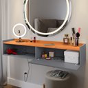 Ver imagem 5 de Penteadeira Camarim Decor Suspensa Mesa Bancada Cantinho Maquiagem Porta Nicho Decoração Quarto