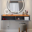 Ver imagem 3 de Penteadeira Camarim Decor Suspensa Mesa Bancada Cantinho Maquiagem Porta Nicho Decoração Quarto