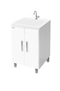 Ver imagem 3 de kit Lavanderia 40 litros com Apoio - Gabinete MDF e Tanque Mármore Sintético - Fabribam Gabinetes