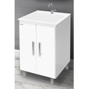 Ver imagem 2 de kit Lavanderia 40 litros com Apoio - Gabinete MDF e Tanque Mármore Sintético - Fabribam Gabinetes