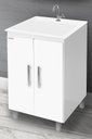 Ver imagem 1 de kit Lavanderia 40 litros com Apoio - Gabinete MDF e Tanque Mármore Sintético - Fabribam Gabinetes