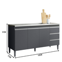 Ver imagem 3 de Balcão de Cozinha Gabinete 150cm Andréia sem Tampo Ajl Móveis:cinza