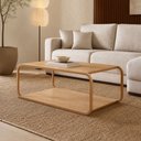 Ver imagem 4 de Mesa de Centro para Sala de Estar 80cm Orgânica Industrial Alek A03 Hanover Dourado - Lyam Decor