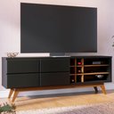 Ver imagem 1 de Rack para Tv até 70 Polegadas Noronha 2 Portas 2 Prateleiras Preto Fosco/noce Milano - Colibri