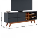 Ver imagem 4 de Rack para Tv até 70 Polegadas Noronha 2 Portas 2 Prateleiras Preto Fosco/noce Milano - Colibri