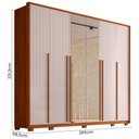 Ver imagem 4 de Guarda-roupa Quintus Lux 6 Portas 6 Gavetas com Vidro Reflecta Freijó/off White - Caemmun