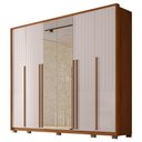 Ver imagem 2 de Guarda-roupa Quintus Lux 6 Portas 6 Gavetas com Vidro Reflecta Freijó/off White - Caemmun