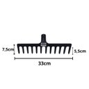 Ver imagem 3 de Kit 12 Ancinho de Aço 12 Dentes 33cm + Cabo Madeira 1,20m