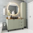 Ver imagem 1 de Conjunto Armários para Banheiro Rubi Verde Oliva Politorno