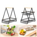 Ver imagem 3 de Fruteira de Mesa Cesto 2 Andares Aço Organizador Cozinha