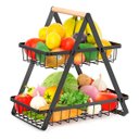 Ver imagem 1 de Fruteira de Mesa Cesto 2 Andares Aço Organizador Cozinha