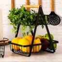 Ver imagem 2 de Fruteira de Mesa Cesto 2 Andares Aço Organizador Cozinha