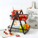 Ver imagem 6 de Fruteira de Mesa Cesto 2 Andares Aço Organizador Cozinha