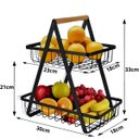 Ver imagem 4 de Fruteira de Mesa Cesto 2 Andares Aço Organizador Cozinha