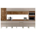 Ver imagem 1 de Cozinha Modulada Proença 8 Peças com Cristaleira e Aéreo 120cm Nogueira Touch/nude Prime Tx -