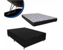 Ver imagem 1 de Cama Box Baú Casal Dreams Suede Preto + Colchão Casal Dreams Espuma D33 Com EPS 16x138x188