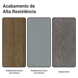 Conjunto Sala de Jantar Mesa Tampo de Madeira 4 Cadeiras Rustic/cinza/silver Samara Madesa - 8