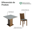 Ver imagem 5 de Conjunto Sala de Jantar Mesa Tampo de Madeira 4 Cadeiras Rustic/Cinza/Silver Samara Madesa