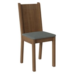 Conjunto Sala de Jantar Mesa Tampo de Madeira 4 Cadeiras Rustic/cinza/silver Samara Madesa - 3