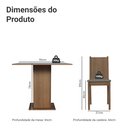 Ver imagem 4 de Conjunto Sala de Jantar Mesa Tampo de Madeira 4 Cadeiras Rustic/Cinza/Silver Samara Madesa