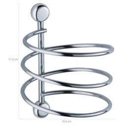 Porta Secador De Cabelo Em Espiral Suporte Para Secador De Cabelo De Parede Cromado - 3