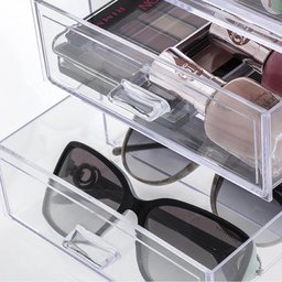 Gaveta Dupla Organizadora Porta Maquiagem Acrílico Cinquetti Guarda Joias Agulhas - 2