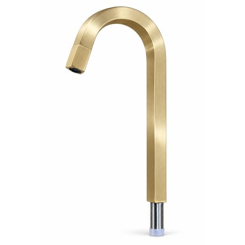 Torneira Laguna Dourado Escovado Alta Aço Inox 304 Goldenx