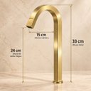 Ver imagem 7 de Torneira Laguna Dourado Escovado Alta Aço Inox 304 Goldenx