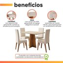 Ver imagem 7 de Conjunto Sala de Jantar Mesa 1,20m Moove 4 Cadeiras Veludo Milano Viero Madeirado / Marfim