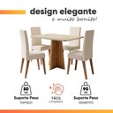Ver imagem 3 de Conjunto Sala de Jantar Mesa 1,20m Moove 4 Cadeiras Veludo Milano Viero Madeirado / Marfim