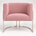 Ver imagem 7 de Poltrona Decorativa Luna Bouclé Premium para Sala Escritório Recepção Base Circular em Ferro Madeira