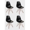 Ver imagem 5 de Mesa Industrial Base Ferro Preto Tampo 137x90 Preto 4 Cadeiras Eames Ferro Cobre Assento Preto