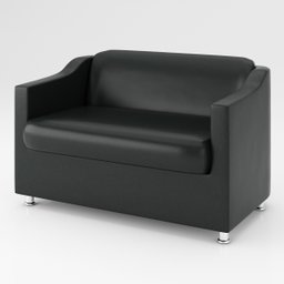 Namoradeira Decorativa Tilla Sala Consultório Courino Cor:courino Preto - 1