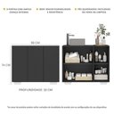 Ver imagem 6 de Gabinete Banheiro 3 Portas 90Cm Multimóveis Mp5031 Preto/Branco