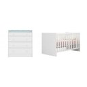 Ver imagem 1 de Jogo de Quarto Infantil com Berço Mini Cama Americano e Cômoda Trocador Doce Sonho Branco - FbABY