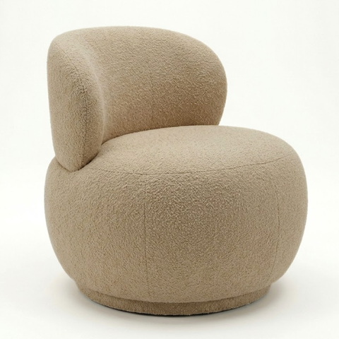 Poltrona Decorativa Aimê Premium Bouclé Mel Sala Dekorien