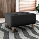 Ver mais imagens de Puff Decorativa para Sala Piva 62x52 Cm Veludo Inca Milani Store Preto