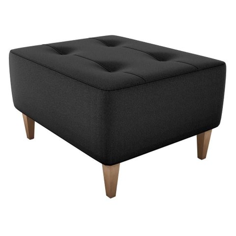 Puff Decorativa para Sala Piva 62x52 Cm Veludo Inca Milani Store Preto