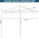 Ver imagem 2 de Ombrelone Central Bali Rivatti 270 Cm em Alumínio com Base Hdpe e Capa em Poliéster Marfim