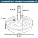 Ver imagem 4 de Ombrelone Central Bali Rivatti 270 Cm em Alumínio com Base Hdpe e Capa em Poliéster Marfim