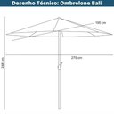 Ver imagem 2 de Ombrelone Central Bali Rivatti 270 Cm em Alumínio com Base Hdpe e Capa em Poliéster Marfim