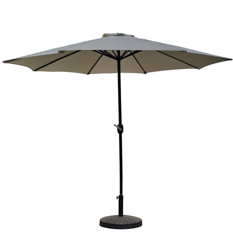 Ombrelone Central Bali Rivatti 270 cm em Alumínio com Base HDPE e Capa em Poliéster Marfim
