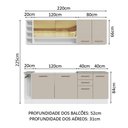 Ver imagem 4 de Armário de Cozinha Completa 220cm Branco/crema Agata da Thêmis Madesa
