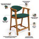 Ver imagem 4 de Kit 05 Banquetas Baixa para Cozinha Sala Jantar Bancada Cecília L02 Bouclê Verde - Lyam Decor