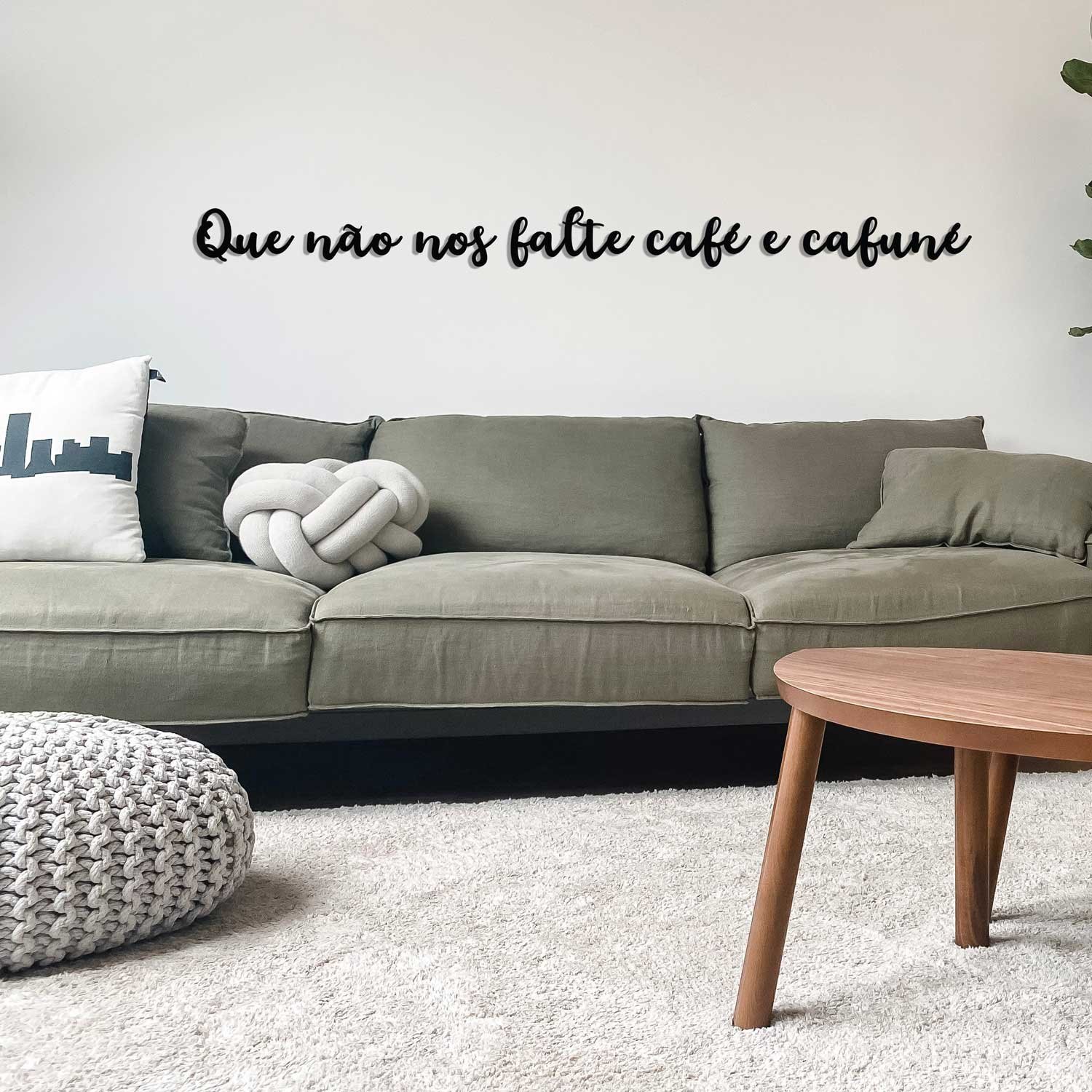 Frase Decorativa em MDF 6mm Que não nos falte café e cafuné - 3