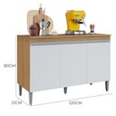 Ver imagem 4 de Balcão Pia Manu 120cm Amêndoa/branco com Tampo Mdp - Ajl Móveis