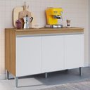 Ver imagem 2 de Balcão Pia Manu 120cm Amêndoa/branco com Tampo Mdp - Ajl Móveis