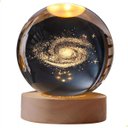 Ver imagem 1 de Luminária de Mesa Decorativa 3d - Bola Crystal - Base Madeira - Usb - Cosy