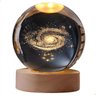 Luminária de Mesa Decorativa 3d - Bola Crystal - Base Madeira - Usb - Cosy - 1