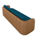 Ver imagem 5 de Sofá Living Sala de Estar Abel 220cm Bipartido Pés de Madeira Pu/veludo Caramelo/azul G33 - Gran Bel